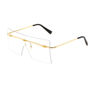 Oversized Clear One Piece sunglasses