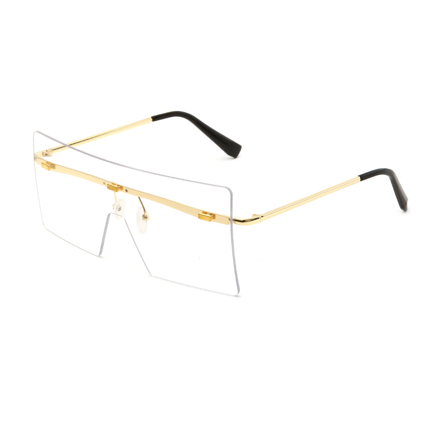 Oversized Clear One Piece sunglasses