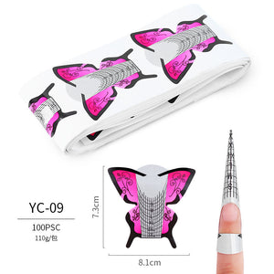 Cute Pink Butterfly Shaped Nail Forms 100pcs