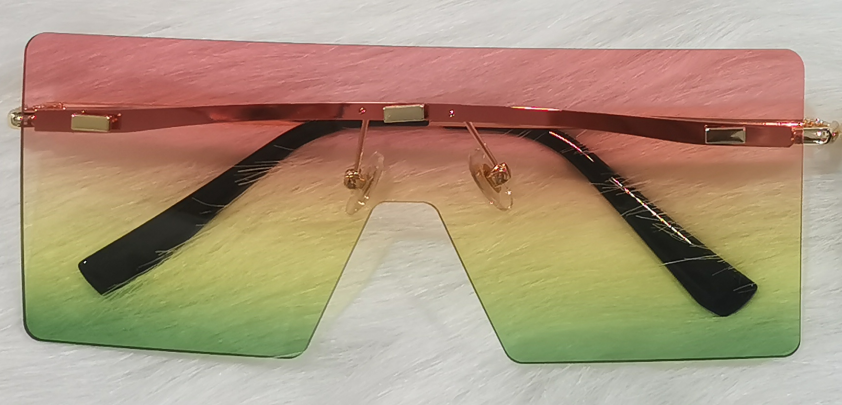 One Piece Pink Yellow Green Ombre Sunglasses