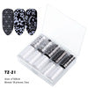 White Clear and Black Holographic Nail Sticker Flower Glitter Design Nail Foil Transfer Paper Set Iridescence