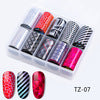 Pink Black Holographic Nail Sticker Design Nail Foil Transfer Paper Set Iridescence