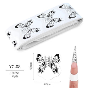 Cute White Butterfly Nail Forms 100pcs